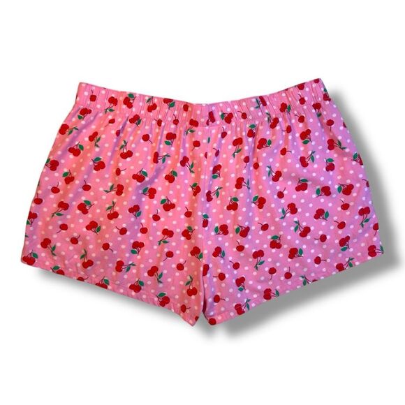 ❌❌NOT FOR SALE Joy Spun Cherry Print Flannel Pajama Shorts Sz L - Picture 7 of 11